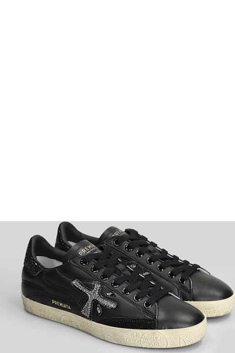 Premiata Steven Sneakers In Black Leather