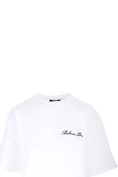 Balmain Topwear for Women Balmain T-shirt With Iconic Balmain Embroidery