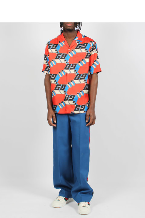 Fashion for Men Gucci 3d Gg Print Silk Shirt