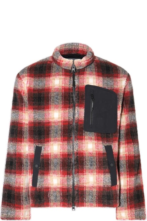 Woolrich Coats & Jackets for Men Woolrich Checked Funnel Neck Jacket