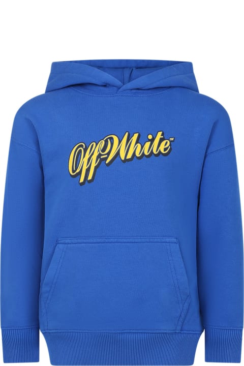Sweaters & Sweatshirts for Boys Off-White Light Blue Sweatshirt For Boy With Logo