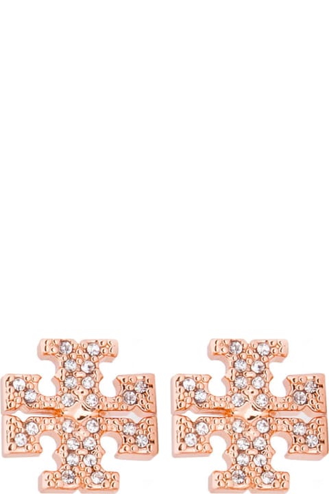 Jewelry for Women Tory Burch Crystal Logo Earrings