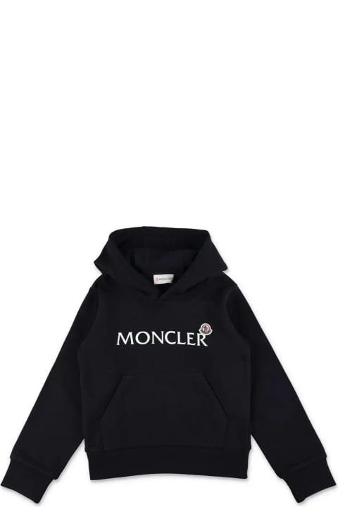 Moncler Sweaters & Sweatshirts for Boys Moncler Night Blue Logoed Hoodie