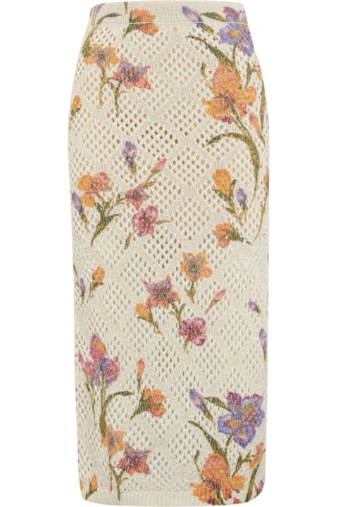 Homeware TwinSet Mesh Skirt With Floral Print