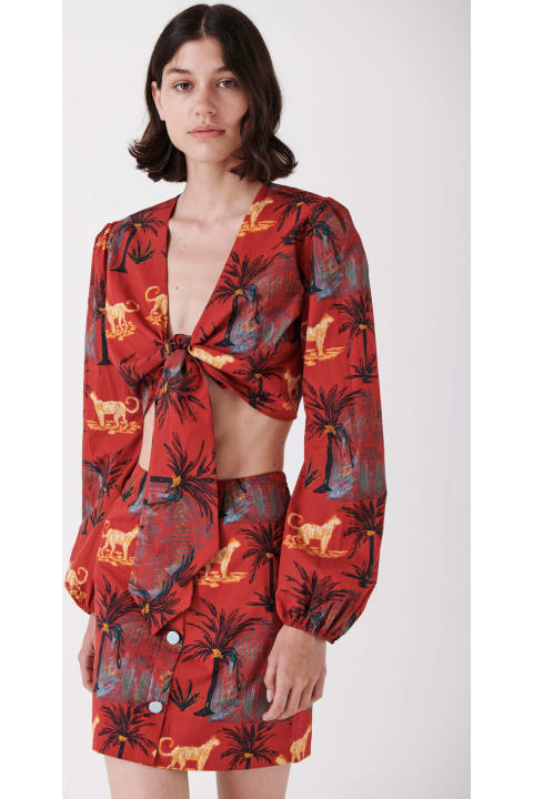 Amotea Topwear for Women Amotea Susie In Red Leopard Print