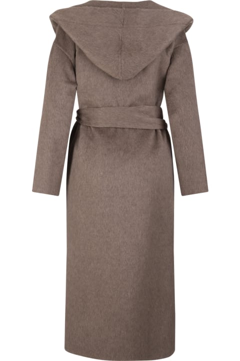 Woman Coat In Taupe Double Cashmere