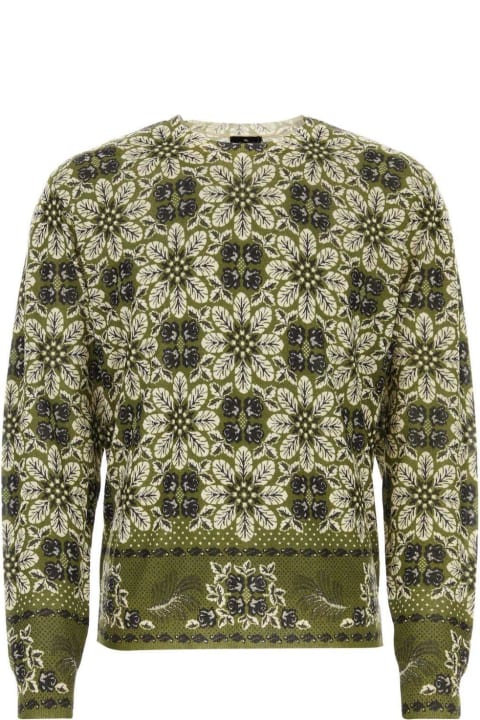 Etro Sweaters for Men Etro Floral Pattern Knitted Jumper