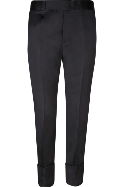 Sapio Pants & Shorts for Women Sapio Sapio Double Satin Black Trousers