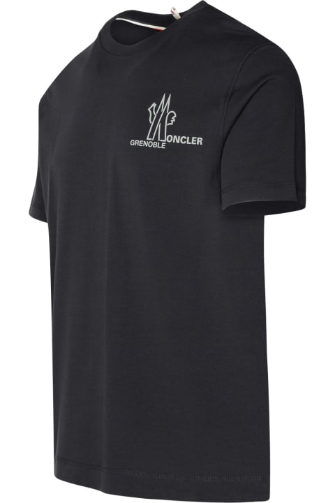 メンズ Moncler Grenobleのトップス Moncler Grenoble Navy Cotton T-shirt