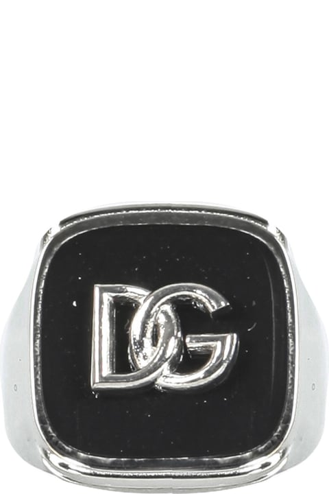 メンズ ジュエリーのセール Dolce & Gabbana Man's Brass Ring With Logo