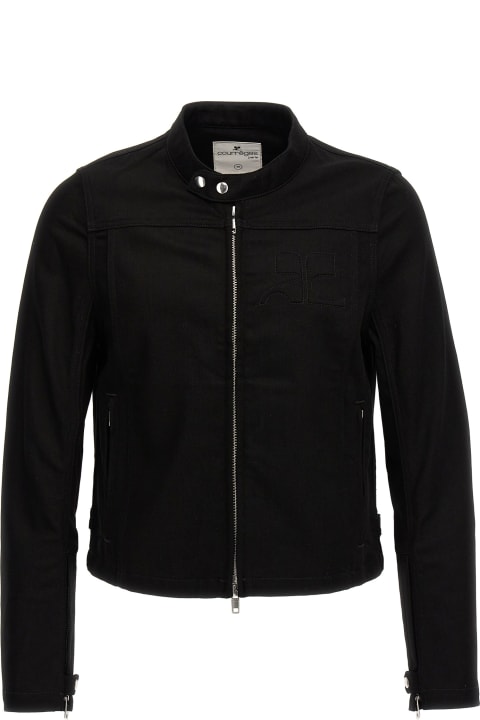 Courrèges Coats & Jackets for Men Courrèges 'iconic Denim Biker' Denim Jacket
