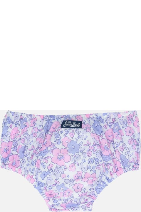 Bottoms for Baby Girls MC2 Saint Barth Baby Girl Bloomers Pimmy With Flower Print