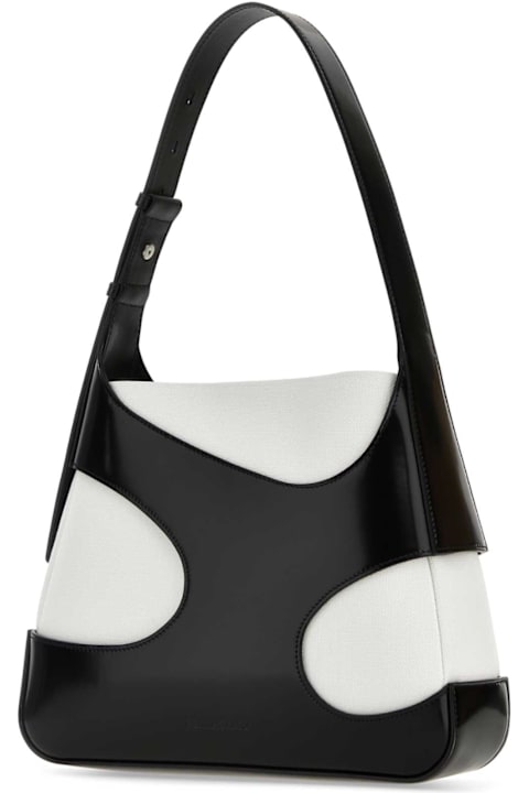 Ferragamo Bags for Women Ferragamo Two-tone Leather And Canvas Cut Out L Shoulder Bag