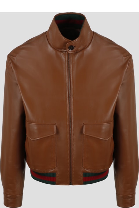 Leather Jacket With Web