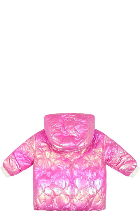 Topwear for Baby Girls Billieblush Metallic Pink Padded Coat For Baby Girl