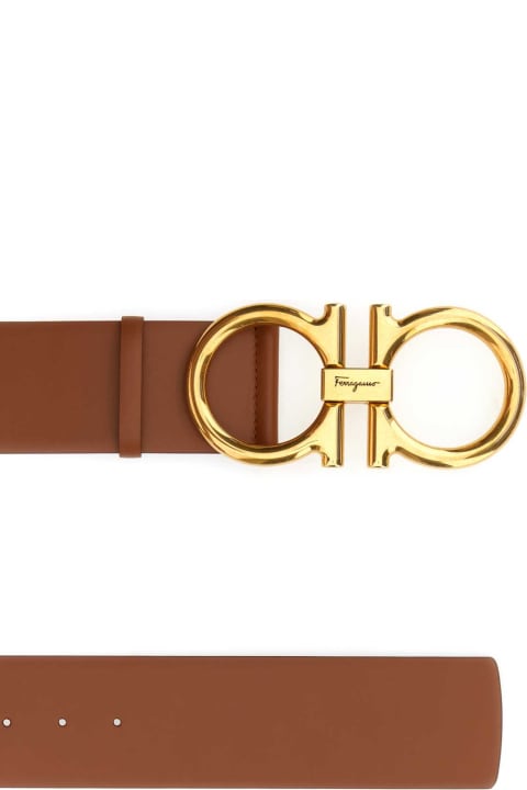 Belts for Women Ferragamo Brown Leather Gancini Belt