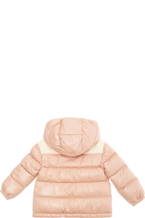 خصم على رُضع بنات Moncler 'lakisha' Pink Down Jacket With Logo Patch In Tech Fabric Baby