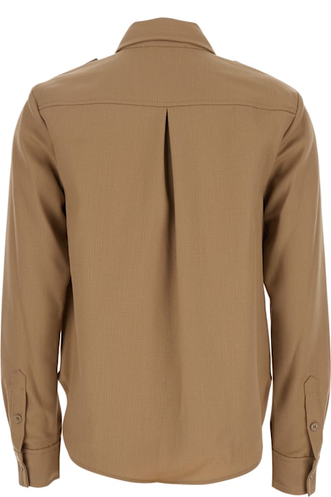 MICHAEL Michael Kors for Men MICHAEL Michael Kors Beige Shirt With Patch Pockets On The Chest In Virgin Wool Blend Woman