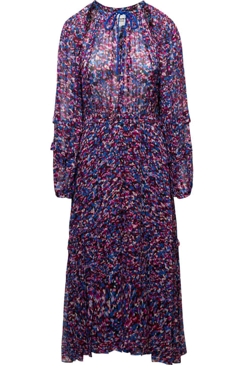 Fashion for Women Marant Étoile Maxi Tie-neck Dress With Graphic Print All-over