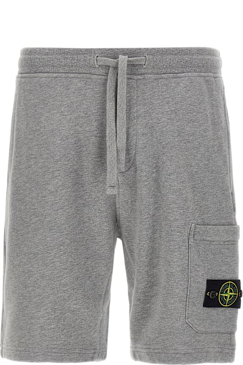 Stone Island Pants for Men Stone Island Logo Badge Bermuda Shorts