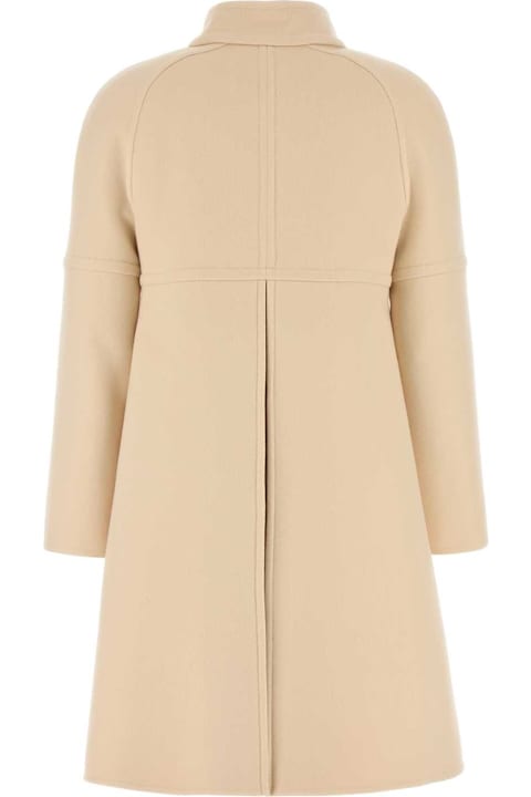 Valentino Garavani معاطف وجواكت لـ السيدات Valentino Garavani Cream Wool Coat