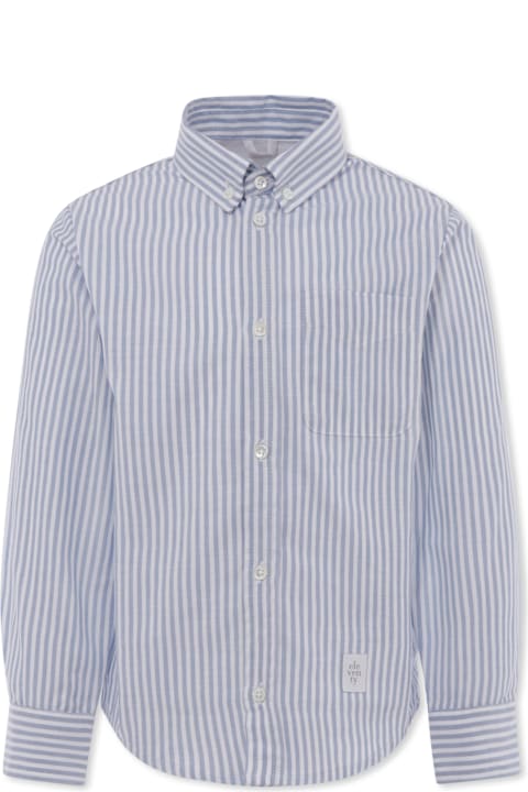 Eleventy for Boys Eleventy Light Blue Shirt For Boy With Logo