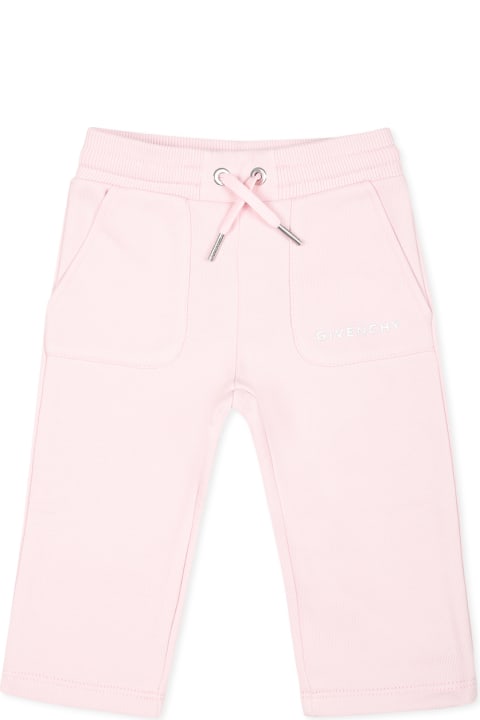 Givenchy Bottoms for Baby Girls Givenchy Pink Trousers For Baby Girl With Logo And Iconic 4g Motif