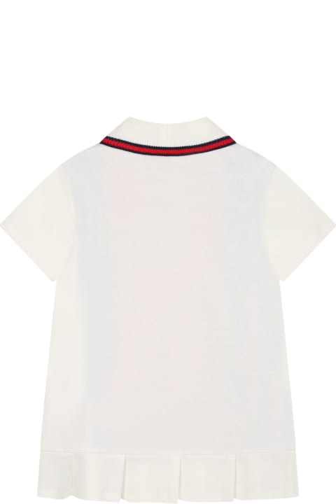 Fashion for Baby Boys Gucci White Dress For Baby Girl With Blue And Red Bands