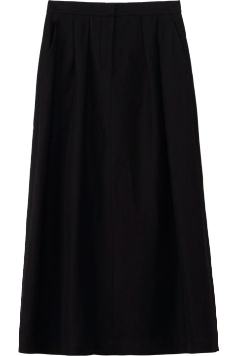 Fabiana Filippi Skirts for Women Fabiana Filippi Long Black Skirt In Linen And Viscose Blend