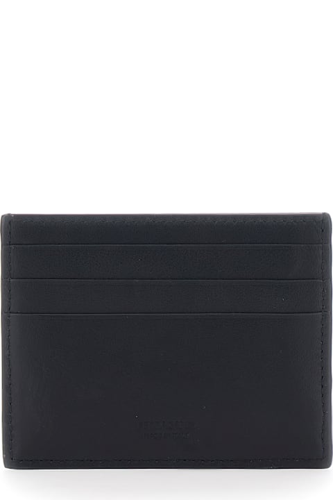 Ferragamo for Kids Ferragamo Black Card Holder With Gancini Plaque On The Front In Leather Man
