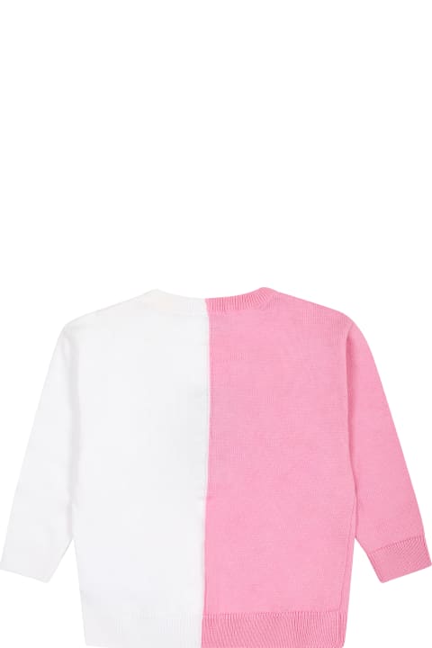 Moschino Sweaters & Sweatshirts for Baby Girls Moschino Multicolor Sweater For Baby Girl With Teddy Bear