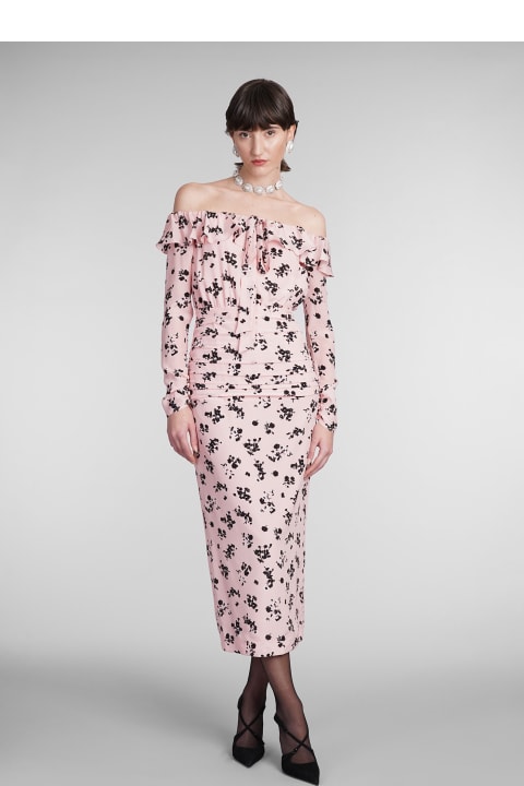 Fashion for Women Alessandra Rich Dress In Rose-pink Silk