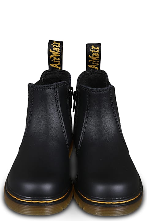 Dr. Martens Shoes for Boys Dr. Martens 2676 Black Ankle Boots For Kids With Logo