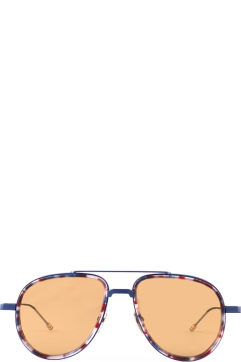 Thom Browne Eyewear for Men Thom Browne Aviator - Matte Navy / Rwb Tortoise Sunglasses