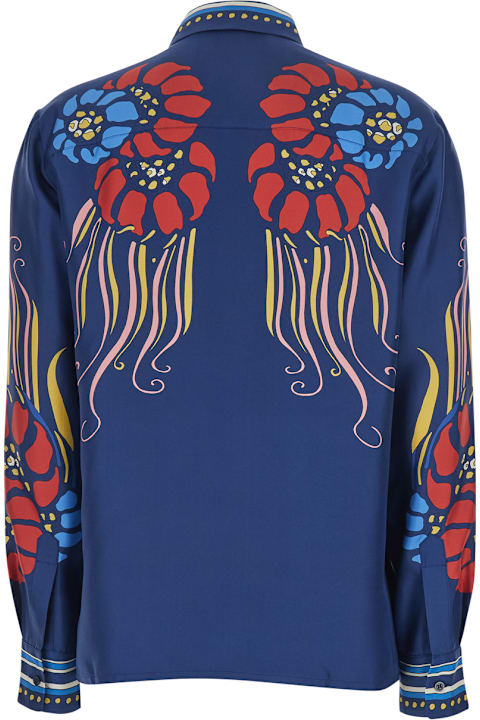 La DoubleJ for Men La DoubleJ Multicolor Silk Shirt With Classic Collar And All-over Print Woman