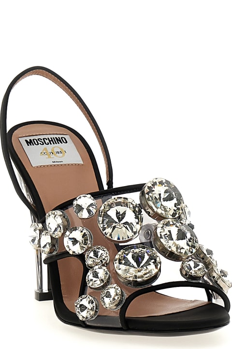 Sandals for Women Moschino Maxi Crystal Slingbacks