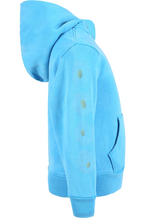 Azure Sweatshirt For Kids With Daisies