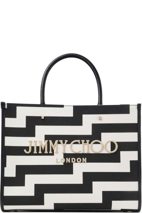 Jimmy Choo for Women Jimmy Choo Avenue Logo Embroidered Tote Bag