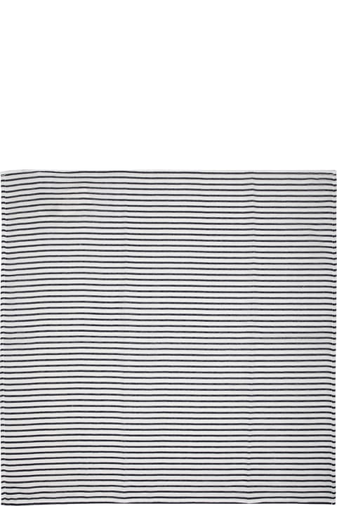 Petit Bateau Accessories & Gifts for Baby Girls Petit Bateau White Blanket For Baby Boy With Stripes