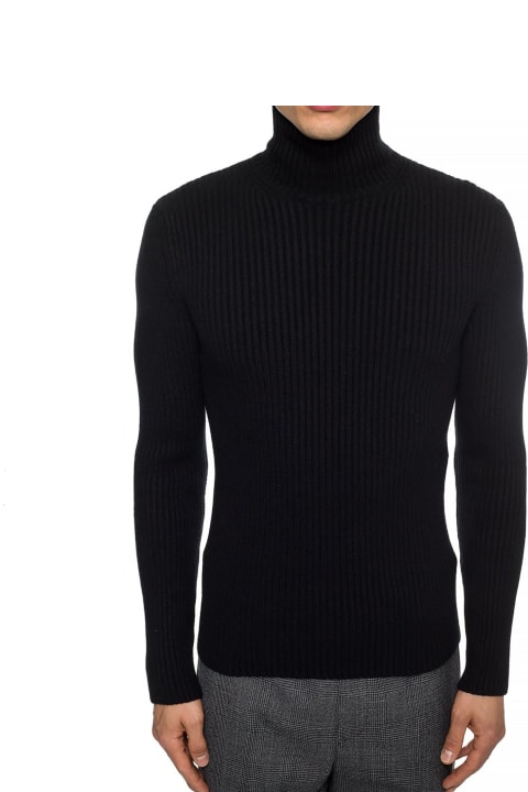 Balenciaga Sweaters for Men Balenciaga Cashmere Blend Rib Knit Turtleneck