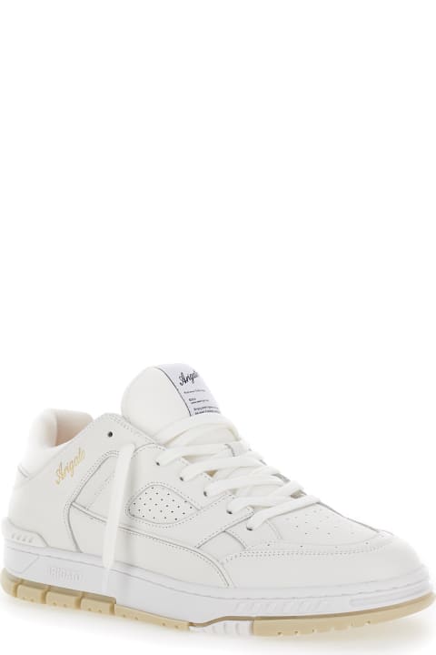 Homeware Axel Arigato 'area' White Low Top Sneakers With Laminated Logo In Leather Man