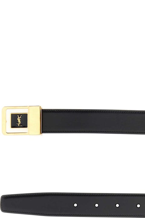Saint Laurent Black Leather Belt