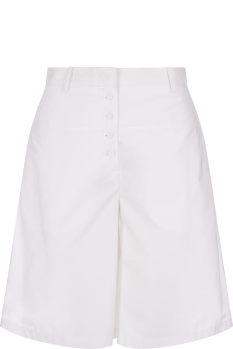ウィメンズ Jil Sanderのパンツ＆ショーツ Jil Sander White Cotton Bermuda Shorts With Buttons