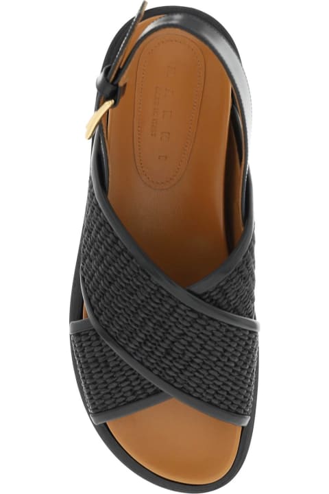 Marni for Women Marni Black Cotton Fussbeet Sandals
