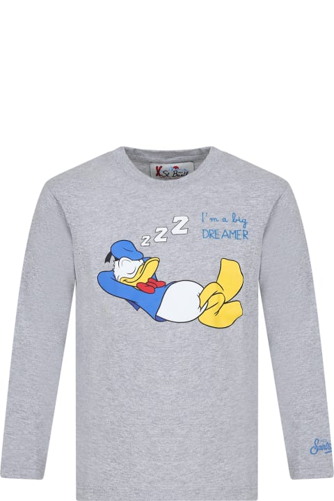 MC2 Saint Barth Jumpsuits for Boys MC2 Saint Barth Grey Pajama T-shirt For Boy With Donald Duck Print