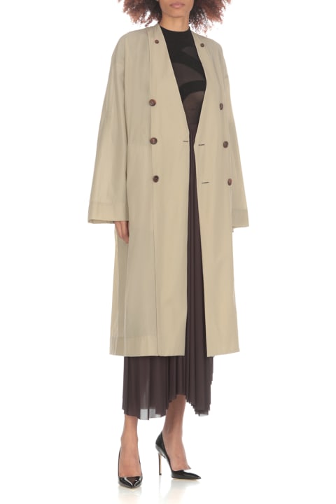 Coats & Jackets for Women Philosophy di Lorenzo Serafini Cotton Blend Double-breasted Overcoat