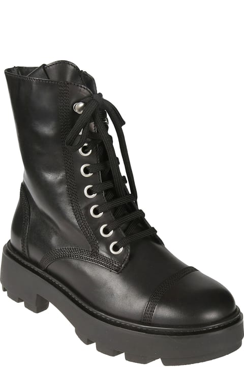 Side Zip Lace-up Boots
