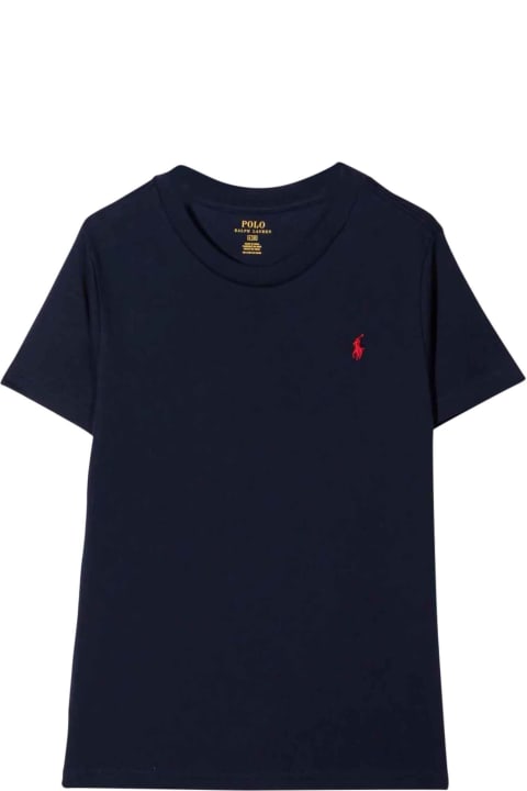 Ralph Lauren T-Shirts & Polo Shirts for Boys Ralph Lauren Blue T-shirt With Red Logo