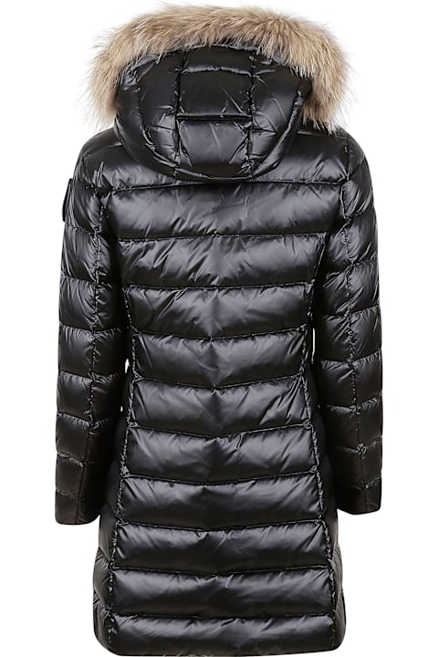 Blauer Coats & Jackets for Women Blauer Fur Applique Logo Patched Padded Coat