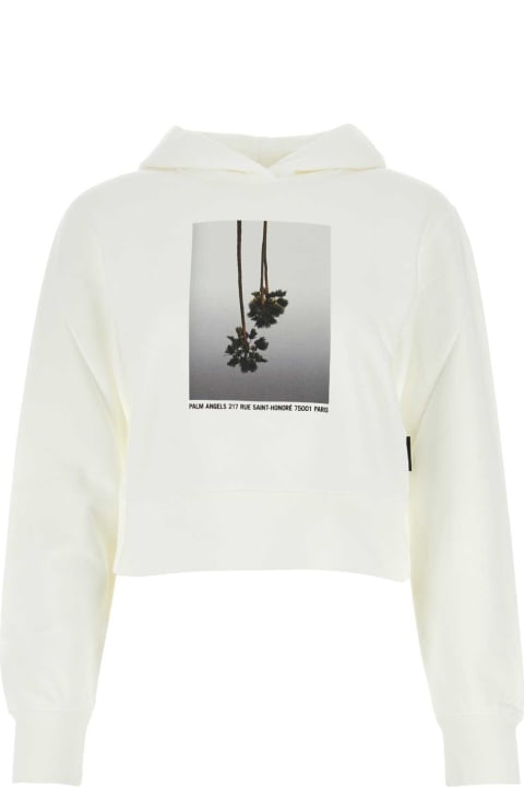 Palm Angels Fleeces & Tracksuits for Women Palm Angels White Cotton Sweatshirt